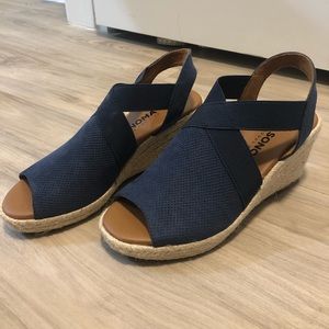 Navy Blue Wedges -Size 6